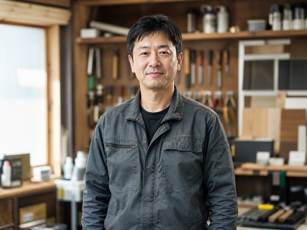 地域の工房で住宅修理を担当する職人のプロフィールイメージ